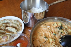 Red Curry and Gyoza
